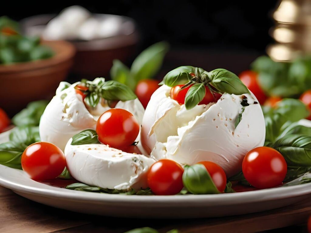 Jak przygotować włoskie burrata z pomidorami i bazylią? 2 Ciekawa propozycja podania burraty