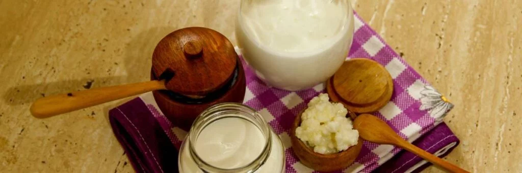 Kefir z siemieniem lnianym. Poznaj połączenie, które potęguje korzyści zdrowotne 2 Kefir i siemię w kubełku. Obrazek w artykule Kefir z siemieniem lnianym. Poznaj połączenie, które potęguje korzyści zdrowotne